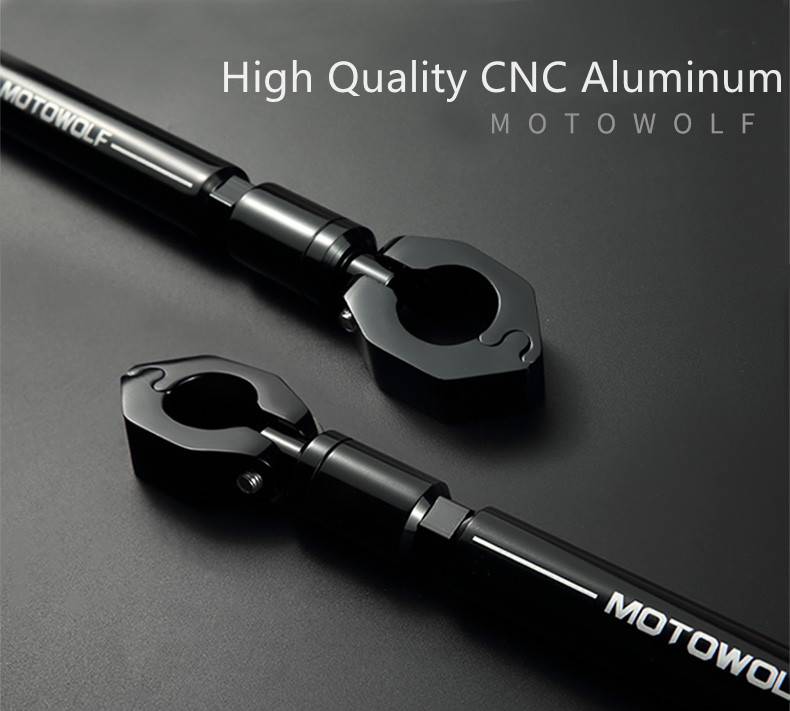 Motowolf Μπάρα - Βάση Τιμονιού Mηχανής για Αξεσουάρ Μαύρη από Κράμα Αλουμινίου Motowolf Μπάρα - Βάση Τιμονιού Mηχανής για Αξεσουάρ Μαύρη από Κράμα Αλουμινίου