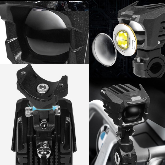 Motowolf® Σετ 2 Αδιάβροχοι LED Προβολείς Μηχανής Αλουμινίου Motowolf® Σετ 2 Αδιάβροχοι LED Προβολείς Μηχανής Αλουμινίου