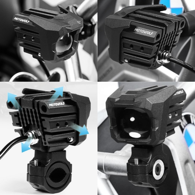 Motowolf® Σετ 2 Αδιάβροχοι LED Προβολείς Μηχανής Αλουμινίου Motowolf® Σετ 2 Αδιάβροχοι LED Προβολείς Μηχανής Αλουμινίου