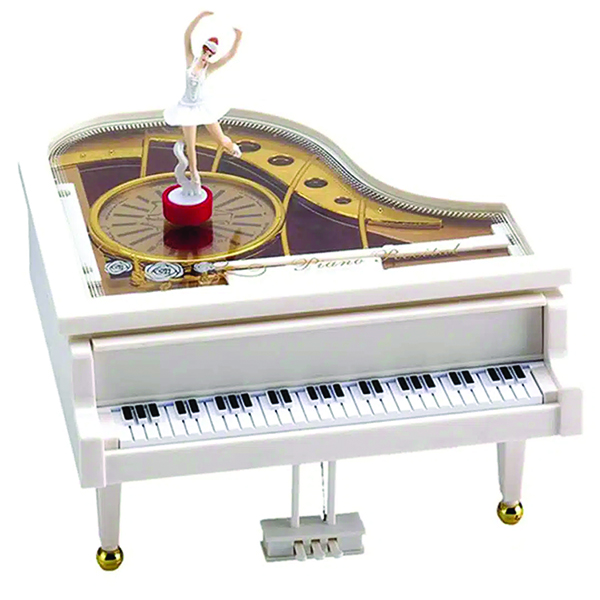 Μουσικό Κουτί Πιάνο με Ουρά με Μπαλαρίνα που Χορεύει – The Classical Piano Λευκό Μουσικό Κουτί Πιάνο με Ουρά με Μπαλαρίνα που Χορεύει – The Classical Piano Λευκό