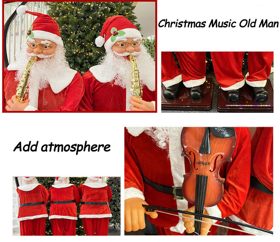 Μουσικός Άγιος Βασίλης 160cm με Αισθητήρα Κίνησης και Σαξόφωνο Μουσικός Άγιος Βασίλης 160cm με Αισθητήρα Κίνησης και Σαξόφωνο