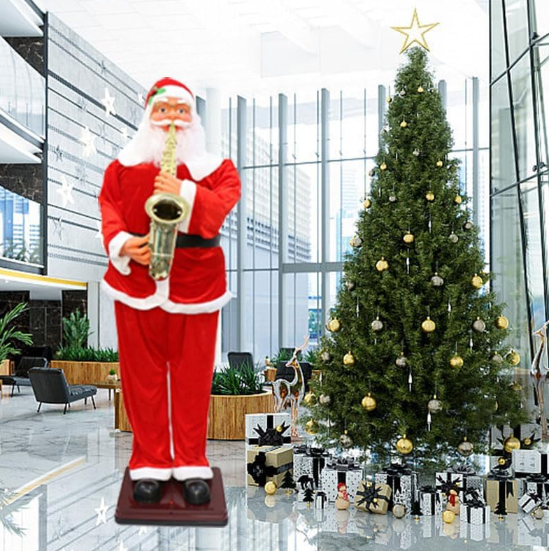 Μουσικός Άγιος Βασίλης 160cm με Αισθητήρα Κίνησης και Σαξόφωνο Μουσικός Άγιος Βασίλης 160cm με Αισθητήρα Κίνησης και Σαξόφωνο