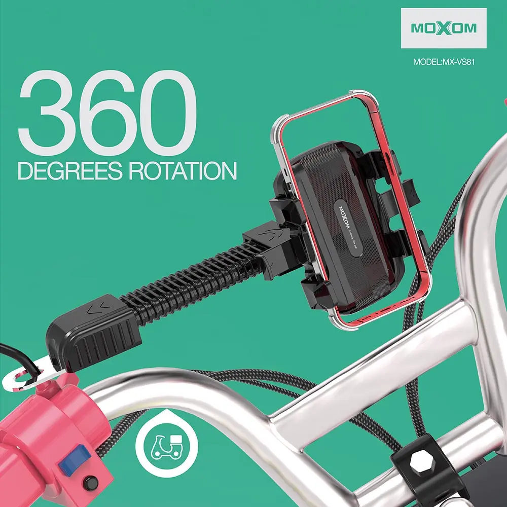 Moxom Σταθερή Βάση Κινητού Μηχανής Περιστρεφόμενη 360° Universal Moxom Σταθερή Βάση Κινητού Μηχανής Περιστρεφόμενη 360° Universal