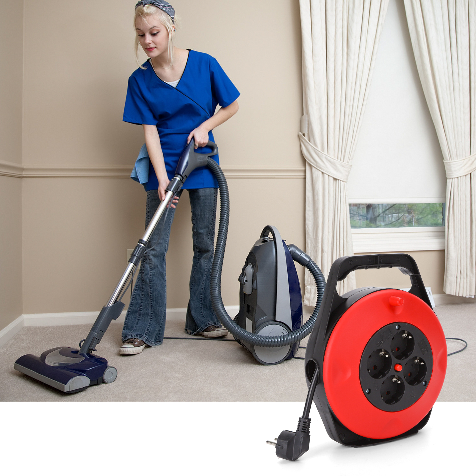 Μπαλαντέζα Καρούλι 4 Θέσεων με Καλώδιο 10m – Aigostar Μπαλαντέζα Καρούλι 4 Θέσεων με Καλώδιο 10m – Aigostar