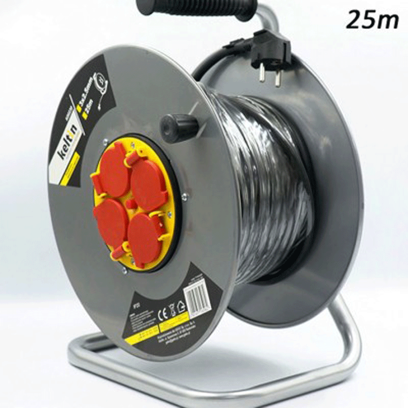 Μπαλαντέζα Καρούλι 4 Θέσεων με Καλώδιο 25m - Μαύρη Μπαλαντέζα Καρούλι 4 Θέσεων με Καλώδιο 25m - Μαύρη