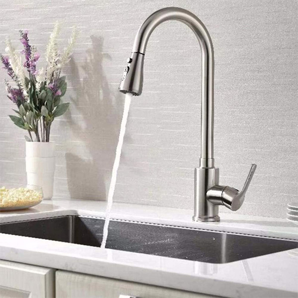 Μπαταρία Κουζίνας Πάγκου από Ανοξείδωτο Ατσάλι με Ντουζ και Σπιράλ Varte Ασημί Μπαταρία Κουζίνας Πάγκου από Ανοξείδωτο Ατσάλι με Ντουζ και Σπιράλ Varte Ασημί