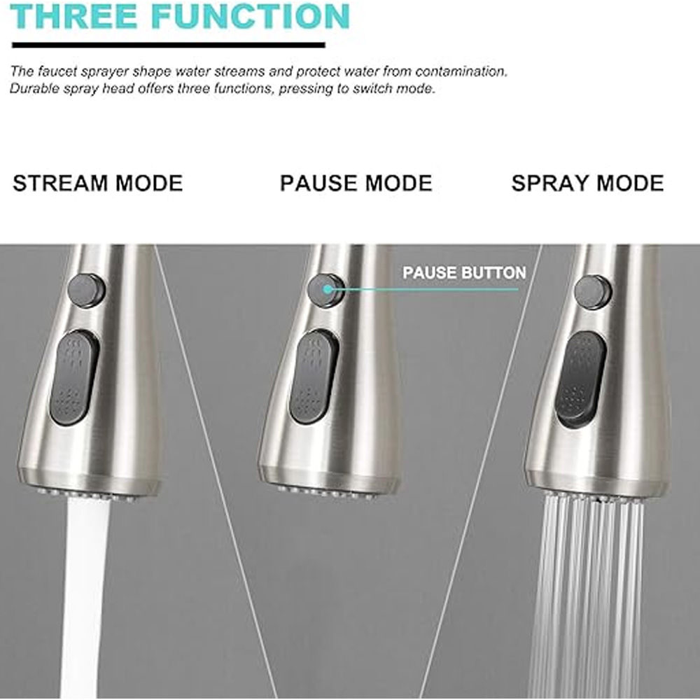 Μπαταρία Κουζίνας Πάγκου από Ανοξείδωτο Ατσάλι με Ντουζ και Σπιράλ Varte Ασημί Μπαταρία Κουζίνας Πάγκου από Ανοξείδωτο Ατσάλι με Ντουζ και Σπιράλ Varte Ασημί