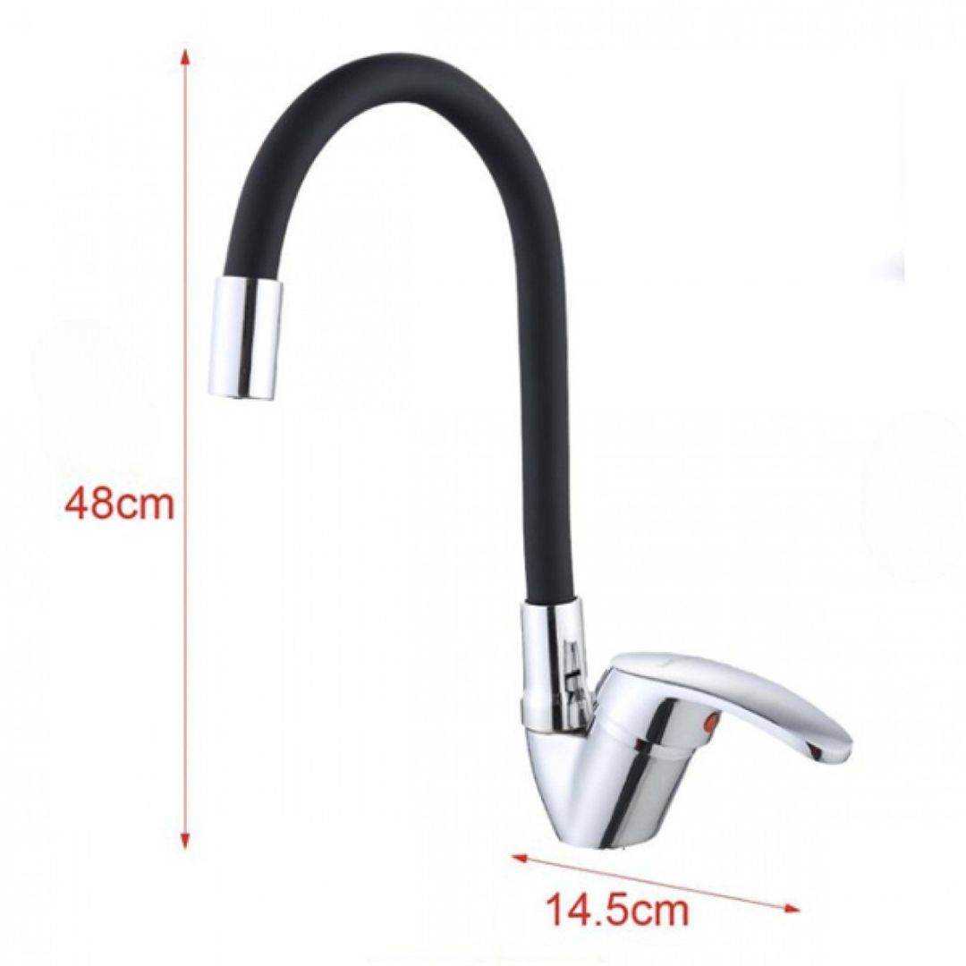 Μπαταρία Νεροχύτη Πάγκου Κουζίνας Αναμεικτική με Εύκαμπτο Ρουξούνι 48 x 14.5cm Μπαταρία Νεροχύτη Πάγκου Κουζίνας Αναμεικτική με Εύκαμπτο Ρουξούνι 48 x 14.5cm