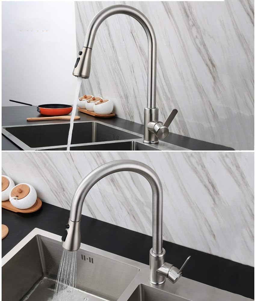 Μπαταρία Πάγκου Κουζίνας από Ανοξείδωτο Ατσάλι με Λειτουργία Ροής, Αποσπώμενη Κεφαλή Ντουζ και Παύση - Varte Μπαταρία Πάγκου Κουζίνας από Ανοξείδωτο Ατσάλι με Λειτουργία Ροής, Αποσπώμενη Κεφαλή Ντουζ και Παύση - Varte