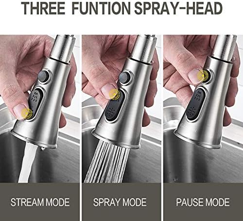 Μπαταρία Πάγκου Κουζίνας από Ανοξείδωτο Ατσάλι με Λειτουργία Ροής, Αποσπώμενη Κεφαλή Ντουζ και Παύση - Varte Μπαταρία Πάγκου Κουζίνας από Ανοξείδωτο Ατσάλι με Λειτουργία Ροής, Αποσπώμενη Κεφαλή Ντουζ και Παύση - Varte