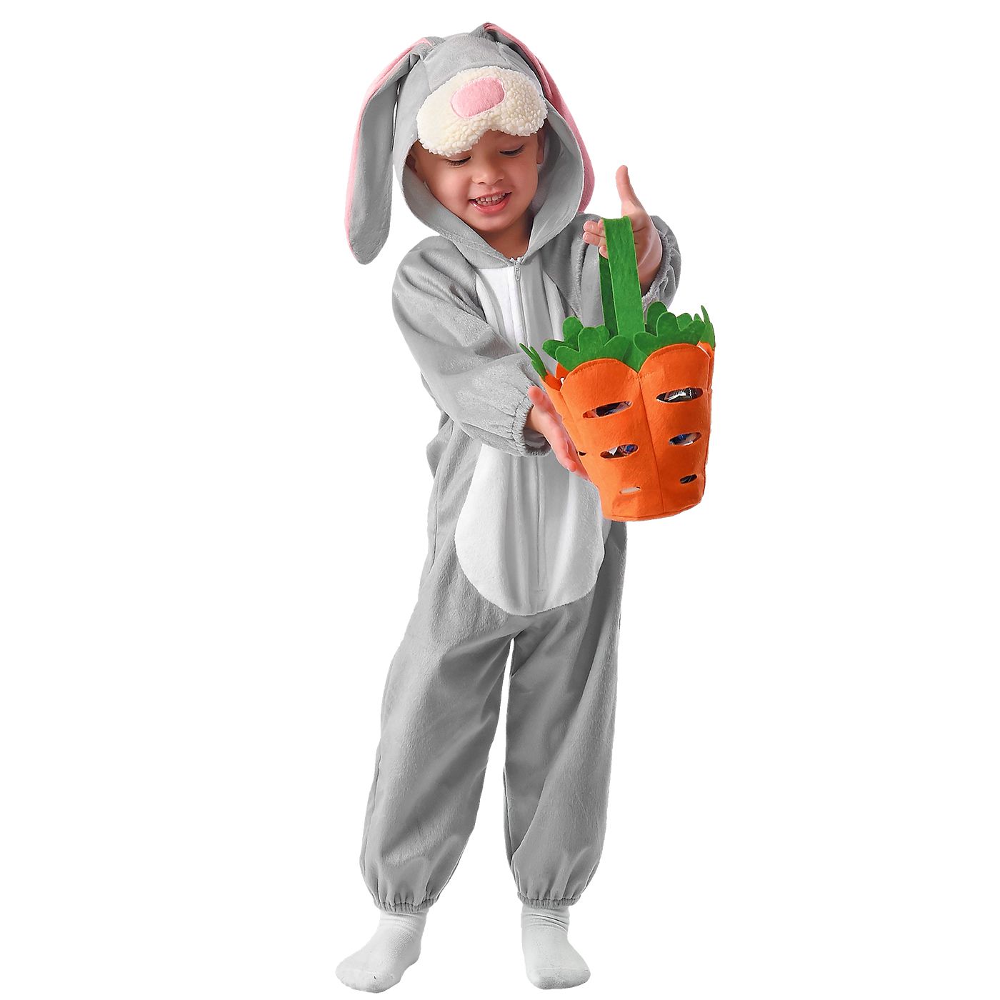 Μπεμπέ Ολόσωμη Στολή Λαγουδάκι με Καλαθάκι Καρότο 1-4 Ετών - Carnavalista Μπεμπέ Ολόσωμη Στολή Λαγουδάκι με Καλαθάκι Καρότο 1-4 Ετών - Carnavalista