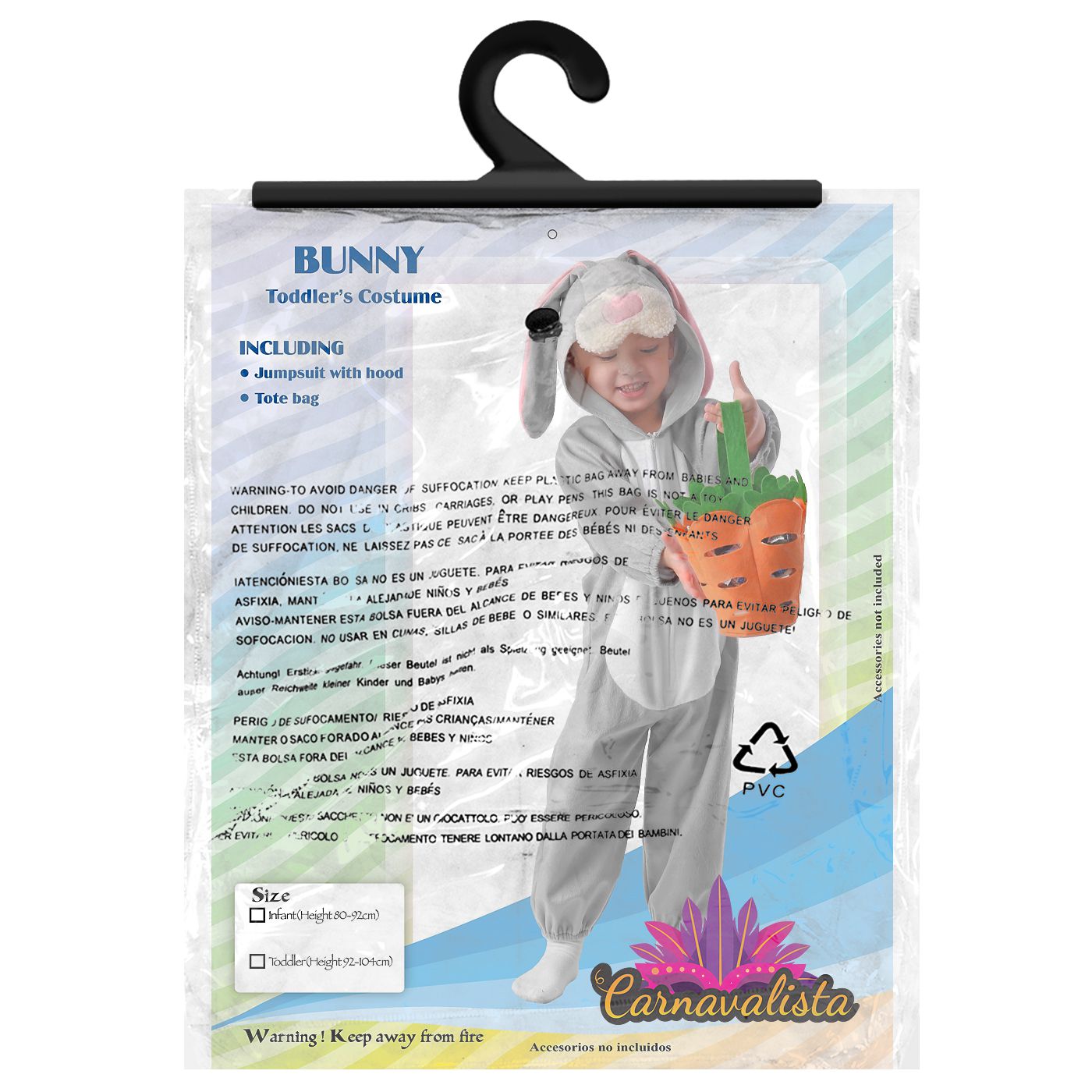 Μπεμπέ Ολόσωμη Στολή Λαγουδάκι με Καλαθάκι Καρότο 1-4 Ετών - Carnavalista Μπεμπέ Ολόσωμη Στολή Λαγουδάκι με Καλαθάκι Καρότο 1-4 Ετών - Carnavalista