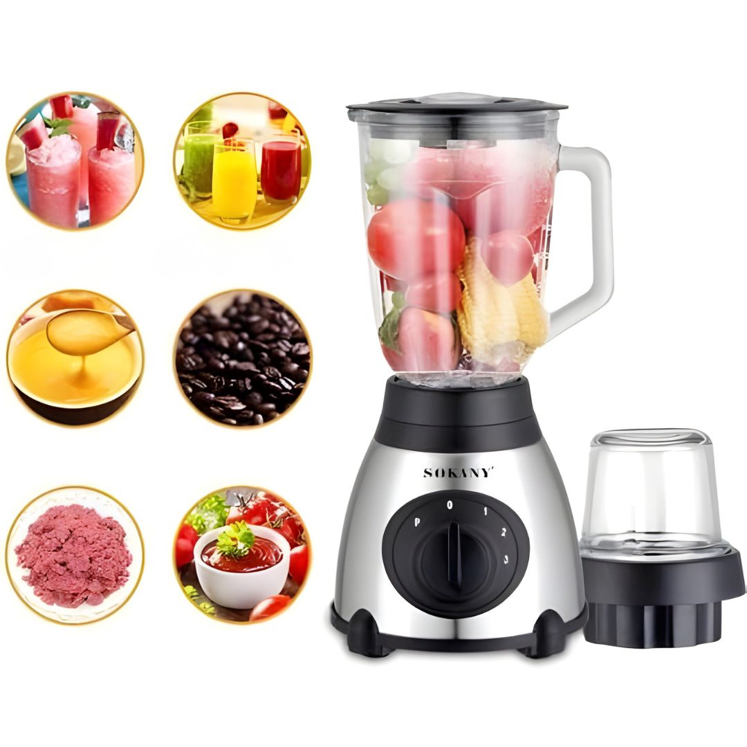 Μπλέντερ για Smoothies 400W 1.5L με Γυάλινη Κανάτα, Ανοξείδωτες Λεπίδες & 3 Ρυθμίσεις Ταχύτητας Sokany Μπλέντερ για Smoothies 400W 1.5L με Γυάλινη Κανάτα, Ανοξείδωτες Λεπίδες & 3 Ρυθμίσεις Ταχύτητας Sokany