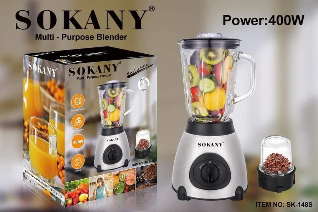Μπλέντερ για Smoothies 400W 1.5L με Γυάλινη Κανάτα, Ανοξείδωτες Λεπίδες & 3 Ρυθμίσεις Ταχύτητας Sokany Μπλέντερ για Smoothies 400W 1.5L με Γυάλινη Κανάτα, Ανοξείδωτες Λεπίδες & 3 Ρυθμίσεις Ταχύτητας Sokany