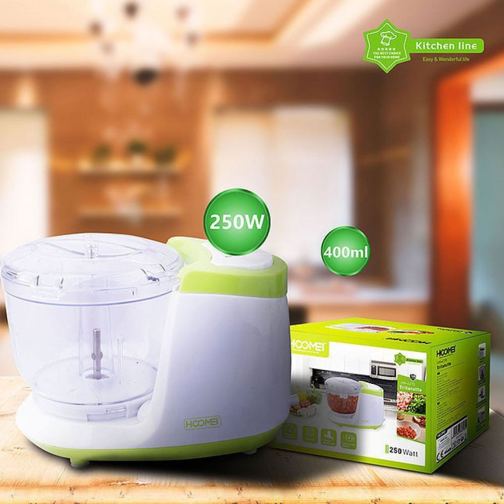 Multi-Πολυκόπτης Hoomei 250W με Δύο Ταχύτητες, Λεπίδες από Ανοξείδωτο Ατσάλι & Δοχείο 400ml Multi-Πολυκόπτης Hoomei 250W με Δύο Ταχύτητες, Λεπίδες από Ανοξείδωτο Ατσάλι & Δοχείο 400ml