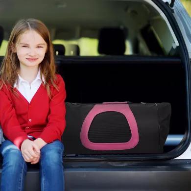 NOBLEZA Ανθεκτική Τσάντα Μεταφοράς με Αερισμό για Κατοικίδια Μαύρο/Ροζ 40x23x24 NOBLEZA Ανθεκτική Τσάντα Μεταφοράς με Αερισμό για Κατοικίδια Μαύρο/Ροζ 40x23x24