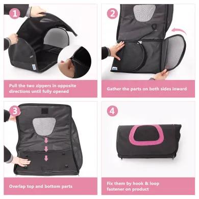 NOBLEZA Ανθεκτική Τσάντα Μεταφοράς με Αερισμό για Κατοικίδια Μαύρο/Ροζ 40x23x24 NOBLEZA Ανθεκτική Τσάντα Μεταφοράς με Αερισμό για Κατοικίδια Μαύρο/Ροζ 40x23x24
