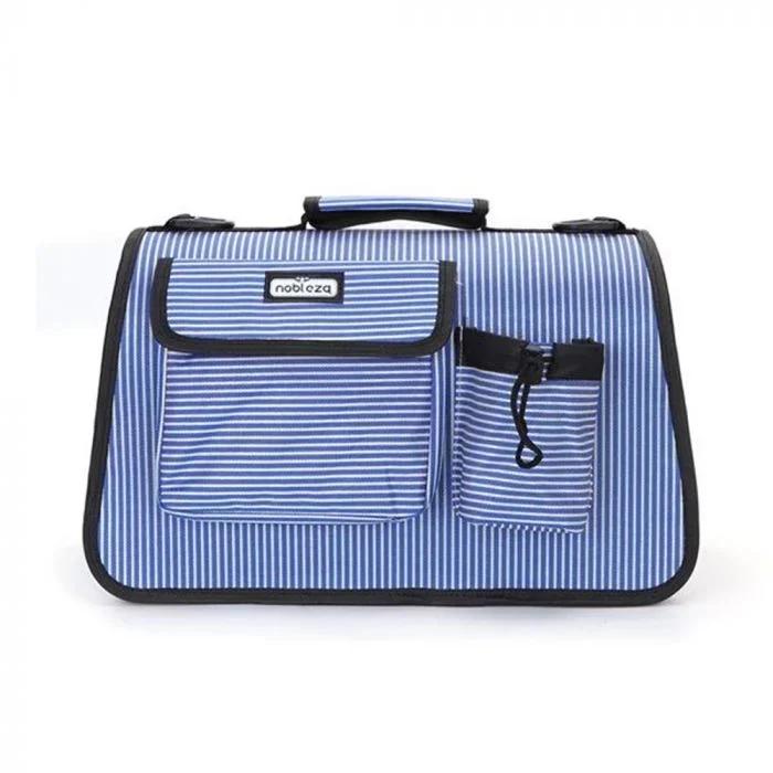 NOBLEZA Ανθεκτική Τσάντα Μεταφοράς με Αερισμό για Κατοικίδια σε Γαλάζιο Χρώμα 44.5x26x20cm NOBLEZA Ανθεκτική Τσάντα Μεταφοράς με Αερισμό για Κατοικίδια σε Γαλάζιο Χρώμα 44.5x26x20cm