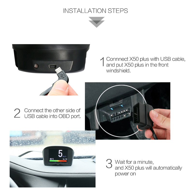 OBD 2 Διαγνωστικό Αυτοκινήτου 11 Λειτουργίες με Οθόνη HUD Ψηφιακό με Καλώδιο OBD 2 Διαγνωστικό Αυτοκινήτου 11 Λειτουργίες με Οθόνη HUD Ψηφιακό με Καλώδιο