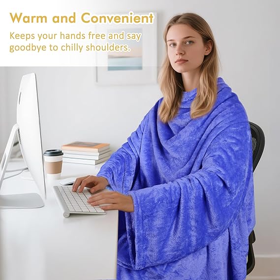 Ολόσωμη Κουβέρτα-Ρούχο Βελουτέ με Μανίκια, Τσέπη & Κάλυψη Ποδιών-SoftHug Fleece Ολόσωμη Κουβέρτα-Ρούχο Βελουτέ με Μανίκια, Τσέπη & Κάλυψη Ποδιών-SoftHug Fleece