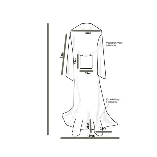 Ολόσωμη Κουβέρτα-Ρούχο Βελουτέ με Μανίκια, Τσέπη & Κάλυψη Ποδιών-SoftHug Fleece Ολόσωμη Κουβέρτα-Ρούχο Βελουτέ με Μανίκια, Τσέπη & Κάλυψη Ποδιών-SoftHug Fleece