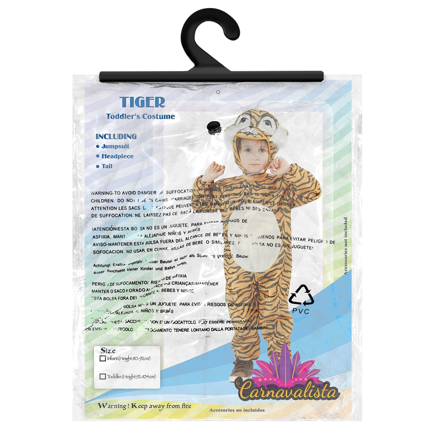 Ολόσωμη Μπεμπέ Στολή Τιγράκι με Κουκούλα - Για Παιδιά 1-4 Ετών - Carnavalista Ολόσωμη Μπεμπέ Στολή Τιγράκι με Κουκούλα - Για Παιδιά 1-4 Ετών - Carnavalista