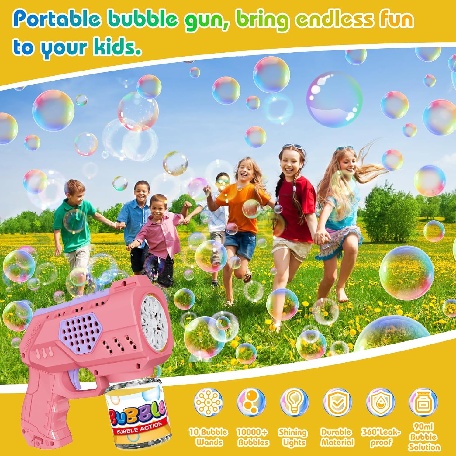 Όπλο για Πολύχρωμες Σαπουνόφουσκες με LED - Bubble Machine Gun Όπλο για Πολύχρωμες Σαπουνόφουσκες με LED - Bubble Machine Gun