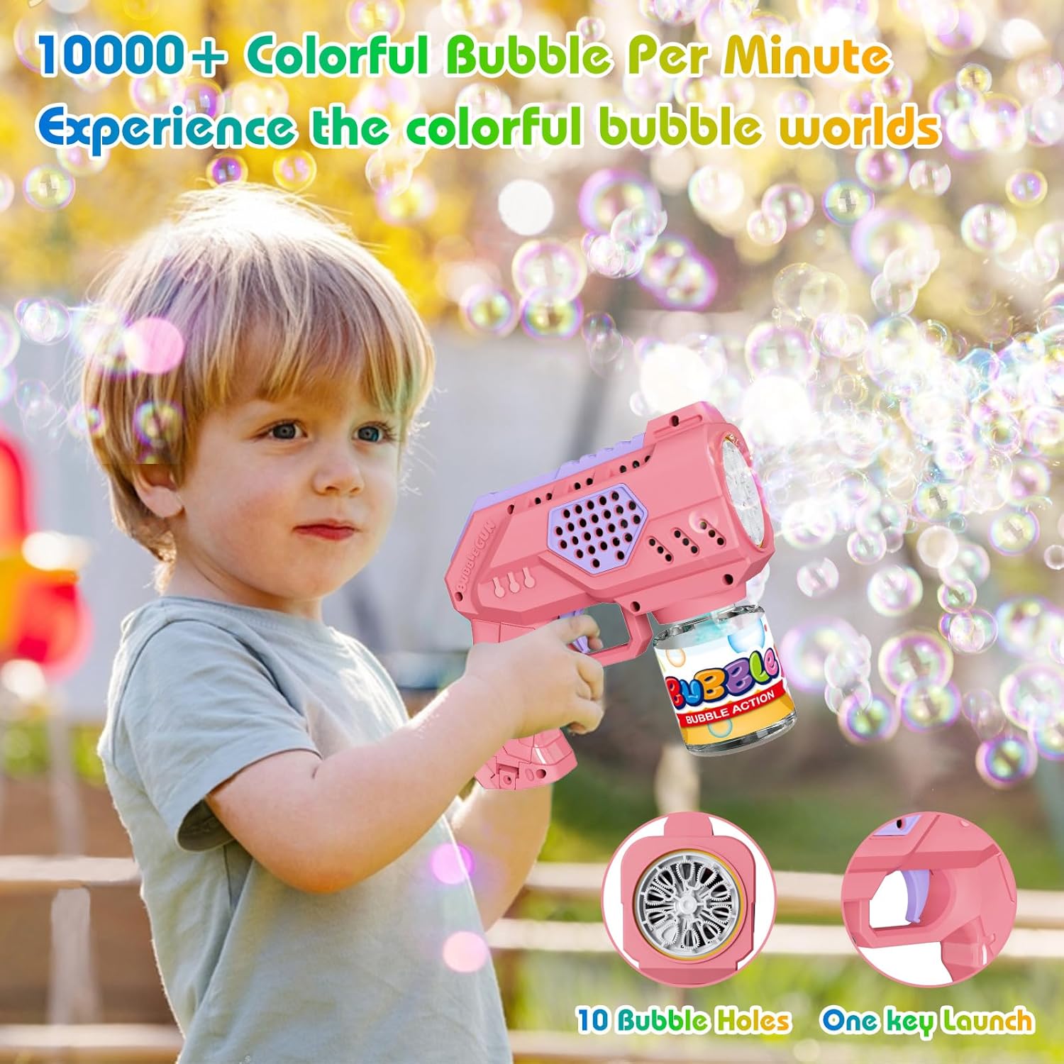 Όπλο για Πολύχρωμες Σαπουνόφουσκες με LED - Bubble Machine Gun Όπλο για Πολύχρωμες Σαπουνόφουσκες με LED - Bubble Machine Gun