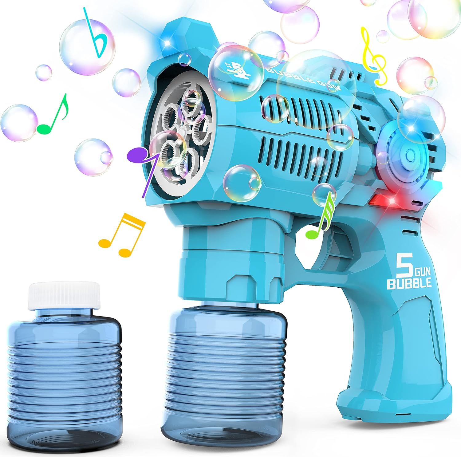 Όπλο Συσκευή για Φυσαλίδες με 5 Εξόδους για Άπειρες Πολύχρωμες Σαπουνόφουσκες - Bubble Machine Gun - Μπλέ Όπλο Συσκευή για Φυσαλίδες με 5 Εξόδους για Άπειρες Πολύχρωμες Σαπουνόφουσκες - Bubble Machine Gun - Μπλέ