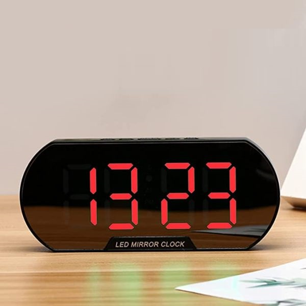 Οβάλ Ψηφιακό Ρολόι Ξυπνητήρι Καθρέπτης με LED Οθόνη και Εμφάνιση Ημερομηνίας και Θερμοκρασίας Οβάλ Ψηφιακό Ρολόι Ξυπνητήρι Καθρέπτης με LED Οθόνη και Εμφάνιση Ημερομηνίας και Θερμοκρασίας