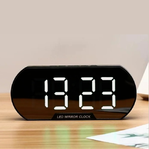 Οβάλ Ψηφιακό Ρολόι Ξυπνητήρι Καθρέπτης με LED Οθόνη και Εμφάνιση Ημερομηνίας και Θερμοκρασίας Οβάλ Ψηφιακό Ρολόι Ξυπνητήρι Καθρέπτης με LED Οθόνη και Εμφάνιση Ημερομηνίας και Θερμοκρασίας