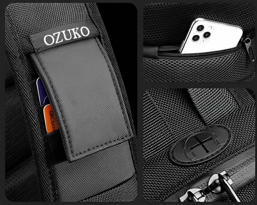 Ozuko Ανδρική Αντικλεπτική Oxford Τσάντα Ώμου Αδιάβροχη - Μαύρη Ozuko Ανδρική Αντικλεπτική Oxford Τσάντα Ώμου Αδιάβροχη - Μαύρη