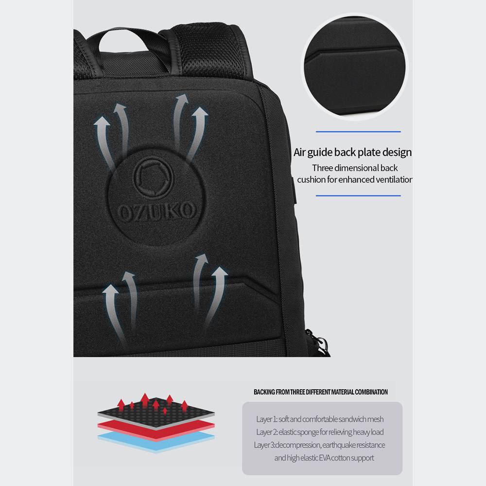 Ozuko Ανδρικό Πολυλειτουργικό Σακίδιο Πλάτης Αδιάβροχο - Κατάλληλο για Μεταφορά Κράνους, Skateboard Ozuko Ανδρικό Πολυλειτουργικό Σακίδιο Πλάτης Αδιάβροχο - Κατάλληλο για Μεταφορά Κράνους, Skateboard