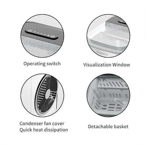 Παγομηχανή Με Οθόνη Αφής Και Με Παραγωγή 12 κιλά/24h 112W Sokany Παγομηχανή Με Οθόνη Αφής Και Με Παραγωγή 12 κιλά/24h 112W Sokany