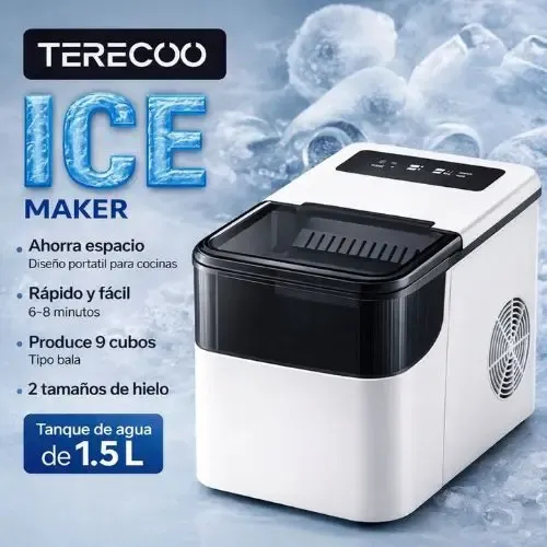 Παγομηχανή Πάγκου Terecoo 1.5L με Παραγωγή 9 Παγοκύβων σε 6-8 Λεπτά Παγομηχανή Πάγκου Terecoo 1.5L με Παραγωγή 9 Παγοκύβων σε 6-8 Λεπτά