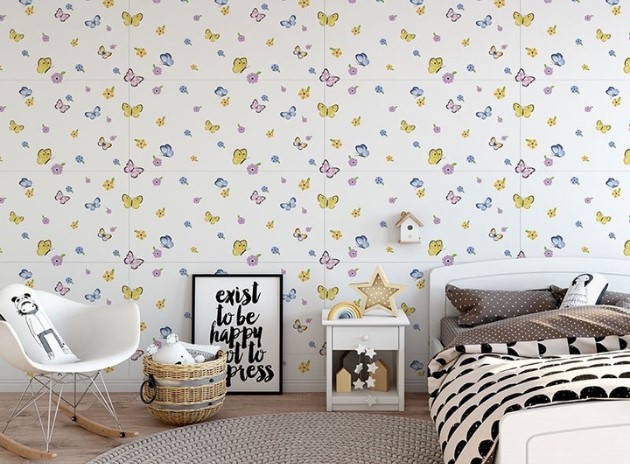 Παιδική Ανάγλυφη Αυτοκόλλητη Ταπετσαρία Τοίχου με Λουλούδια και Πεταλούδες - 60x30 εκ Παιδική Ανάγλυφη Αυτοκόλλητη Ταπετσαρία Τοίχου με Λουλούδια και Πεταλούδες - 60x30 εκ
