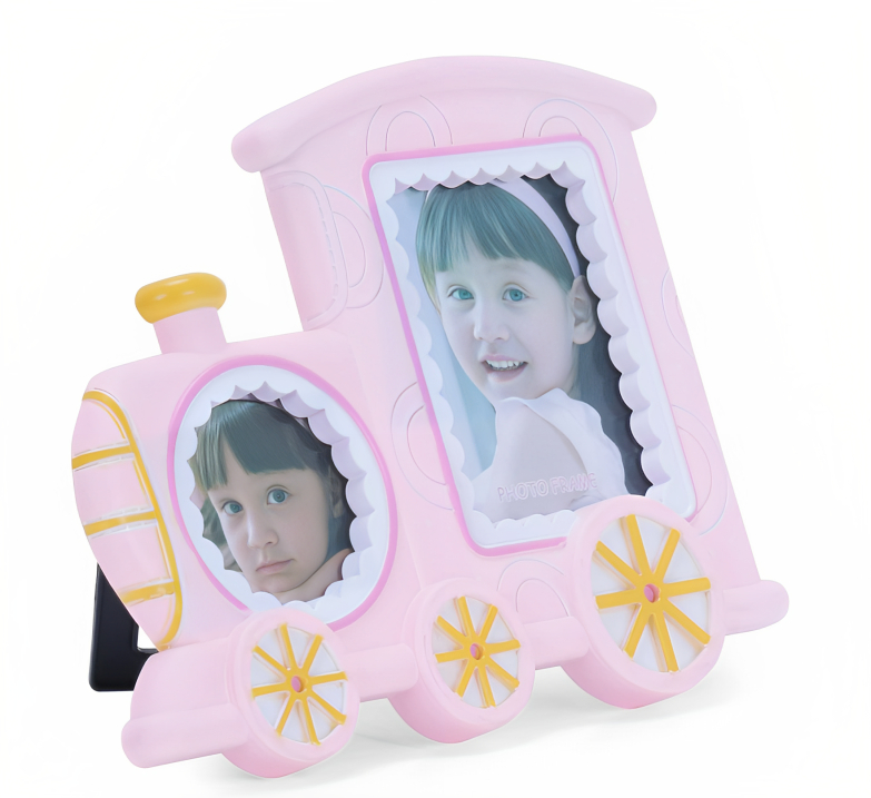 Παιδική Αναμνηστική Κορνίζα 2 Φωτογραφιών - Ροζ Τρενάκι Παιδική Αναμνηστική Κορνίζα 2 Φωτογραφιών - Ροζ Τρενάκι