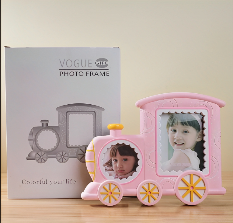 Παιδική Αναμνηστική Κορνίζα 2 Φωτογραφιών - Ροζ Τρενάκι Παιδική Αναμνηστική Κορνίζα 2 Φωτογραφιών - Ροζ Τρενάκι