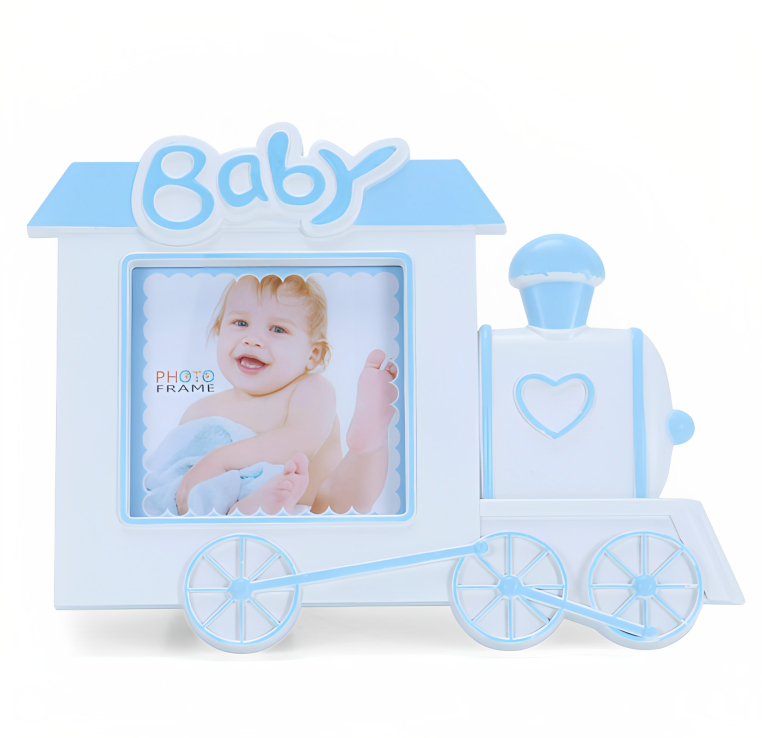 Παιδική Αναμνηστική Κορνίζα Γαλάζιο Τρενάκι Παιδική Αναμνηστική Κορνίζα Γαλάζιο Τρενάκι