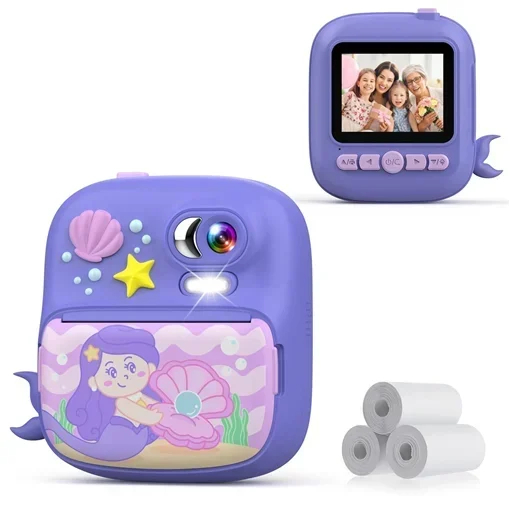 Παιδική Επαναφορτιζόμενη Φωτογραφική Κάμερα με Χαρτί Εκτύπωσης και Σχέδιο Γοργόνα Παιδική Επαναφορτιζόμενη Φωτογραφική Κάμερα με Χαρτί Εκτύπωσης και Σχέδιο Γοργόνα