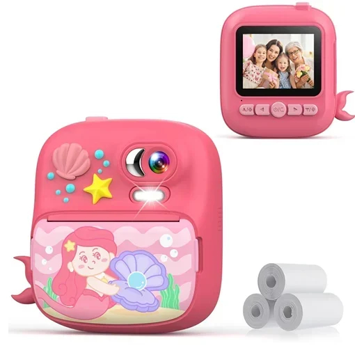 Παιδική Επαναφορτιζόμενη Φωτογραφική Κάμερα με Χαρτί Εκτύπωσης και Σχέδιο Γοργόνα Παιδική Επαναφορτιζόμενη Φωτογραφική Κάμερα με Χαρτί Εκτύπωσης και Σχέδιο Γοργόνα