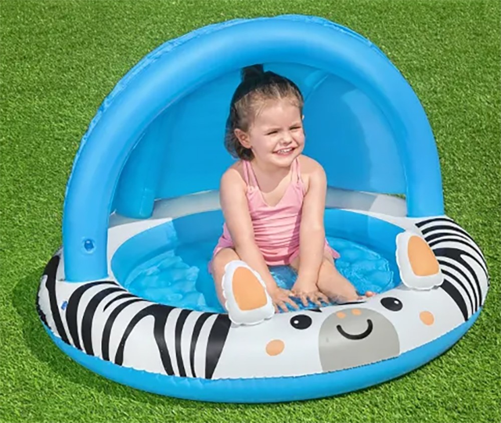 Παιδική Φουσκωτή Πισίνα Ζέβρα με Ηλιοπροστασία 97x66 cm Παιδική Φουσκωτή Πισίνα Ζέβρα με Ηλιοπροστασία 97x66 cm