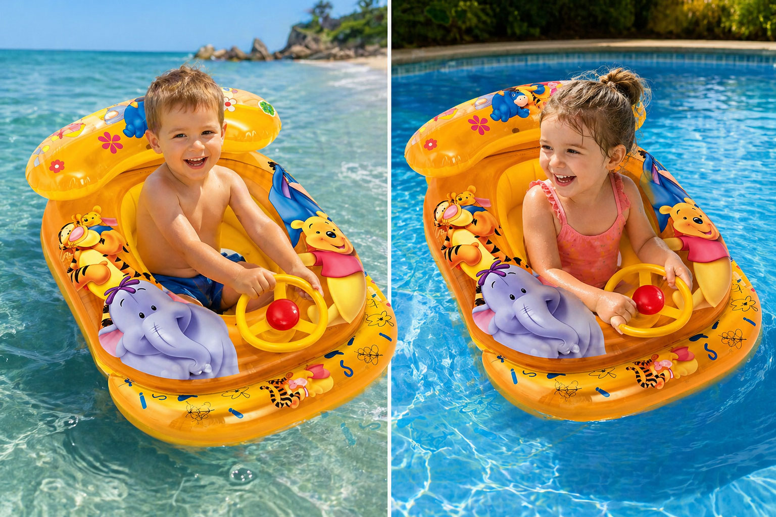 Παιδική Φουσκωτή Βάρκα Θαλάσσης με Τιμόνι και Φιγούρες Winnie the Pooh 70x58x32cm Παιδική Φουσκωτή Βάρκα Θαλάσσης με Τιμόνι και Φιγούρες Winnie the Pooh 70x58x32cm