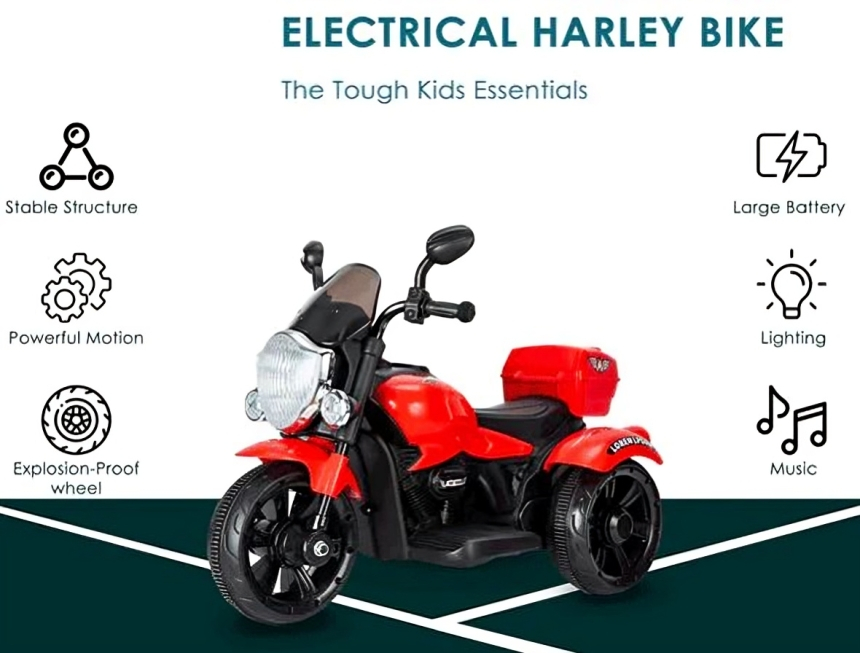 Παιδική Ηλεκτροκίνητη Τρίκυκλη Μηχανή με Φωτισμό LED, Αναπαραγωγή Μουσικής USB MP3 & Κουβούκλιο Παιδική Ηλεκτροκίνητη Τρίκυκλη Μηχανή με Φωτισμό LED, Αναπαραγωγή Μουσικής USB MP3 & Κουβούκλιο