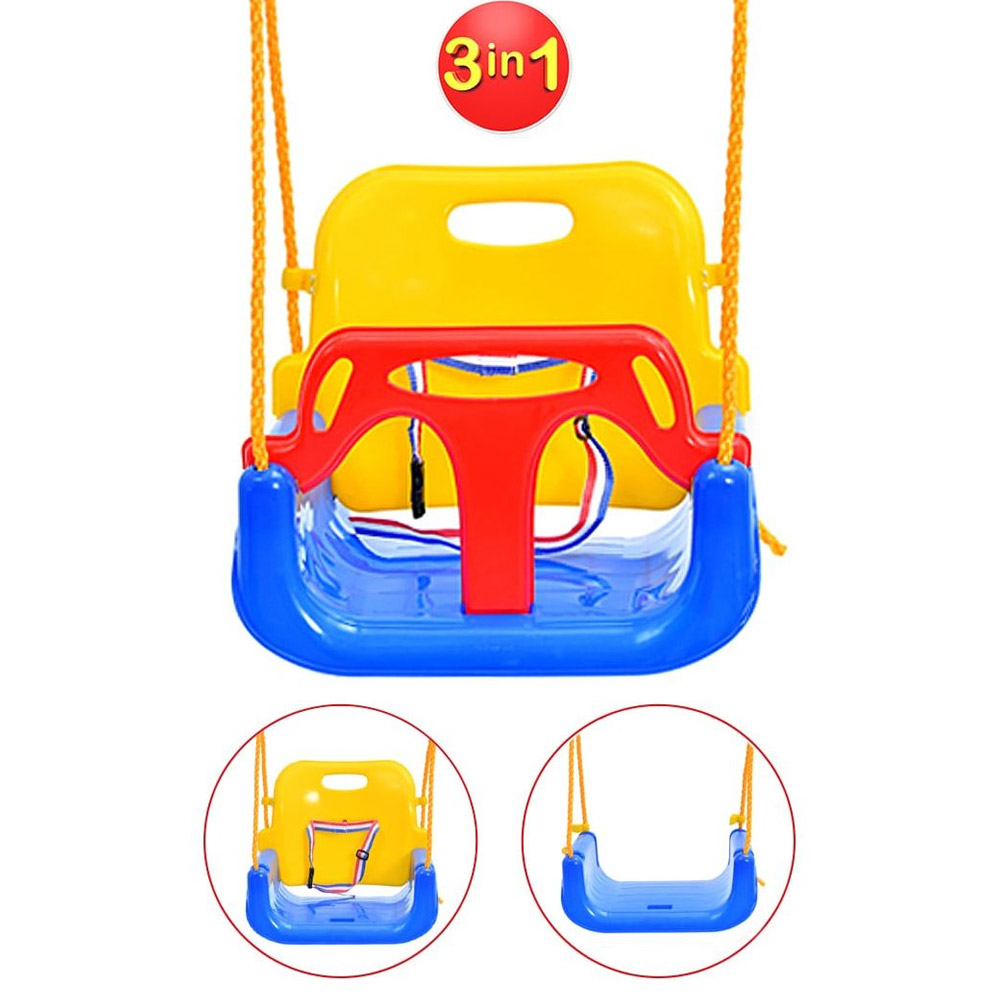 Παιδική Πλαστική Κρεμαστή Κούνια με Προστατευτικό και Ζώνη Ασφαλείας για Ηλικία 3+ Ετών Μπλε/Κίτρινο Παιδική Πλαστική Κρεμαστή Κούνια με Προστατευτικό και Ζώνη Ασφαλείας για Ηλικία 3+ Ετών Μπλε/Κίτρινο