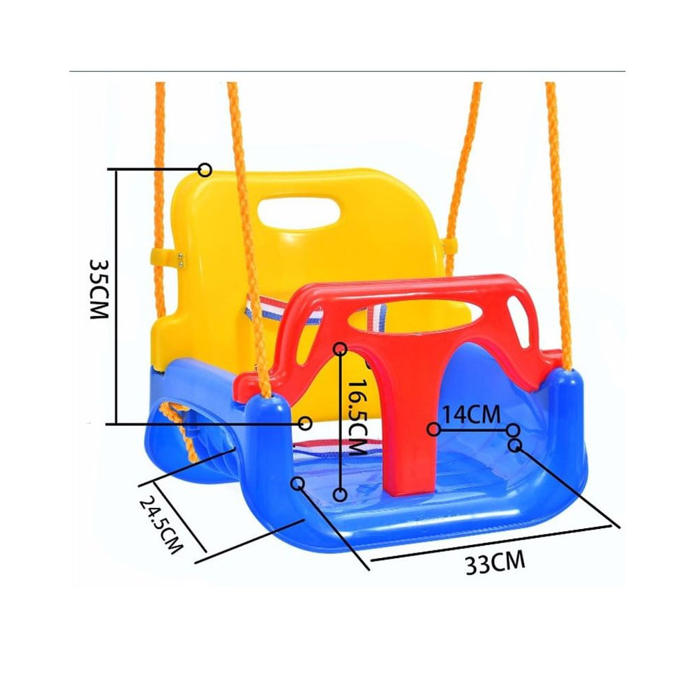Παιδική Πλαστική Κρεμαστή Κούνια με Προστατευτικό και Ζώνη Ασφαλείας για Ηλικία 3+ Ετών Μπλε/Κίτρινο Παιδική Πλαστική Κρεμαστή Κούνια με Προστατευτικό και Ζώνη Ασφαλείας για Ηλικία 3+ Ετών Μπλε/Κίτρινο
