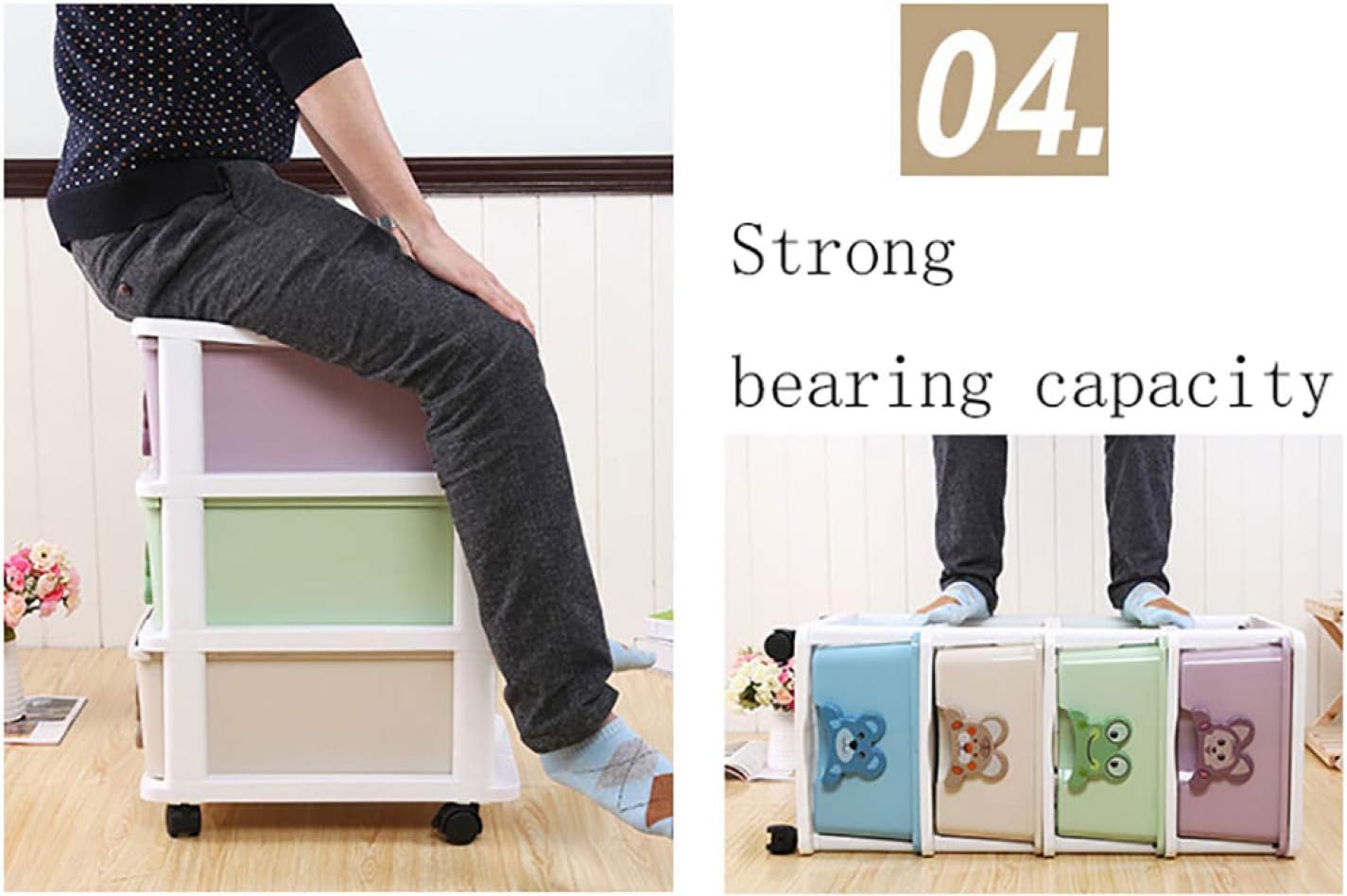 Παιδική Πλαστική Τροχήλατη Συρταριέρα με Ζωάκια - Με 5 Συρτάρια Παιδική Πλαστική Τροχήλατη Συρταριέρα με Ζωάκια - Με 5 Συρτάρια