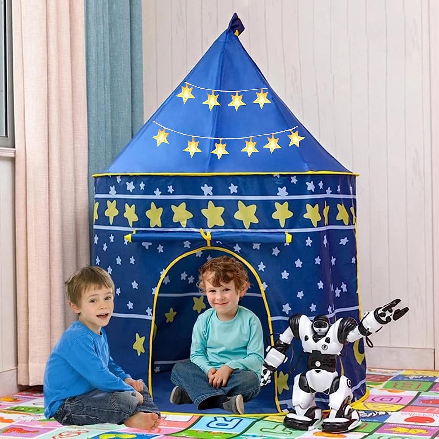 Παιδική Σκηνή Pop-Up Κάστρο Ιπποτικό με Αστέρια & Σημαιούλα για 3+ Ετών 105x105x135cm Μπλε Playtent Παιδική Σκηνή Pop-Up Κάστρο Ιπποτικό με Αστέρια & Σημαιούλα για 3+ Ετών 105x105x135cm Μπλε Playtent