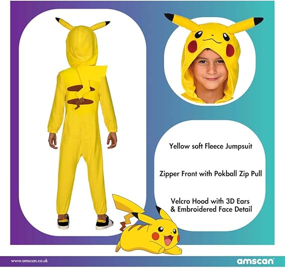 Παιδική Στολή Πίκατσου με Κουκούλα & 3D Λεπτομέρειες - Amscan Παιδική Στολή Πίκατσου με Κουκούλα & 3D Λεπτομέρειες - Amscan