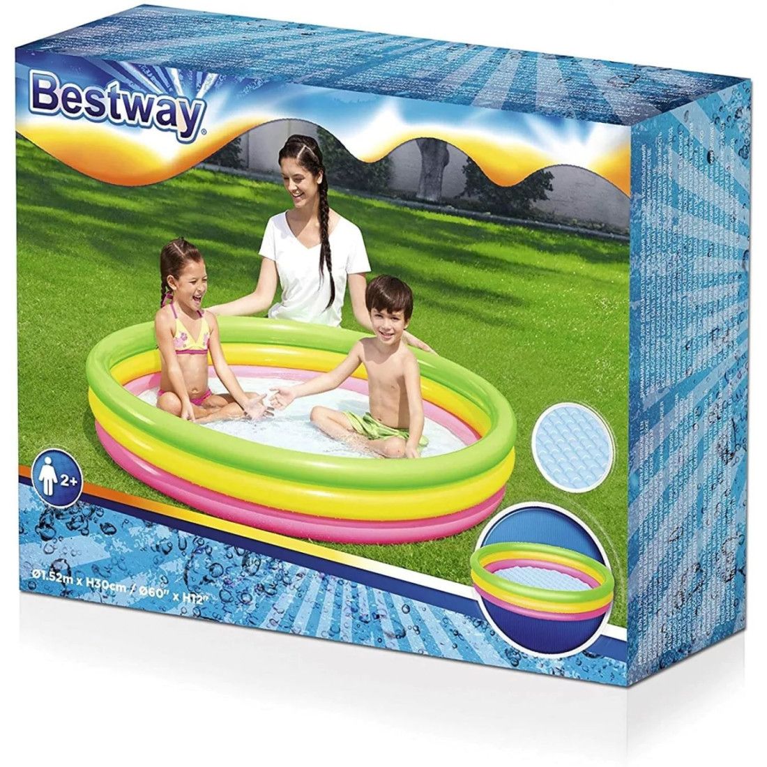Παιδική Στρογγυλή Φουσκωτή Πισίνα PVC 152x152x30εκ. - Bestway Παιδική Στρογγυλή Φουσκωτή Πισίνα PVC 152x152x30εκ. - Bestway